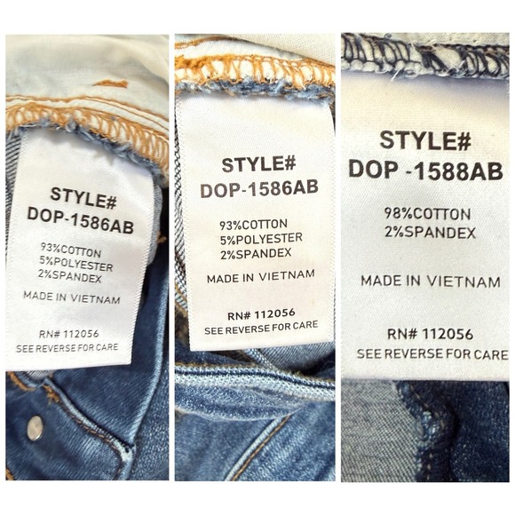 Lot of 3 Pairs Zenana Denim Hi Rise Dark Wash Cutoff Shorts Women's Size XL - Picture 12 of 12